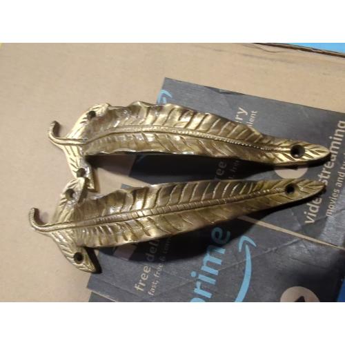 eSplanade Brass Designer Handle | Home Decor | Door Decor | Brass Door Pulls (Leaf)