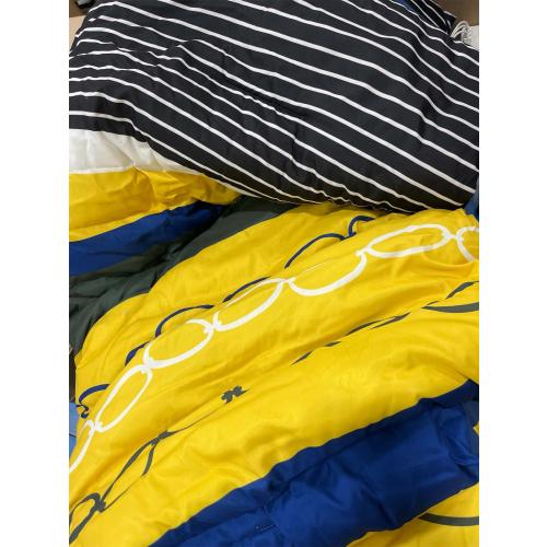 8 Pieces Bed in a Bag Stripe Comforter Set Queen Size,Patchwork Striped Comforter with Sheets Set Soft Microfiber Boho Bedding Sets (Blue Yellow)