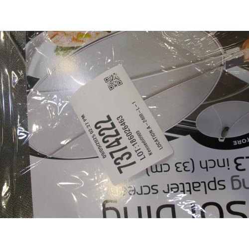 Silver 13 Amco Stainless-Steel Odor Absorbing Splatter Screen with Foldable Handles, 13-Inch Stainless Steel Grease Splatter Guard, Fine Mesh for Frying Pan