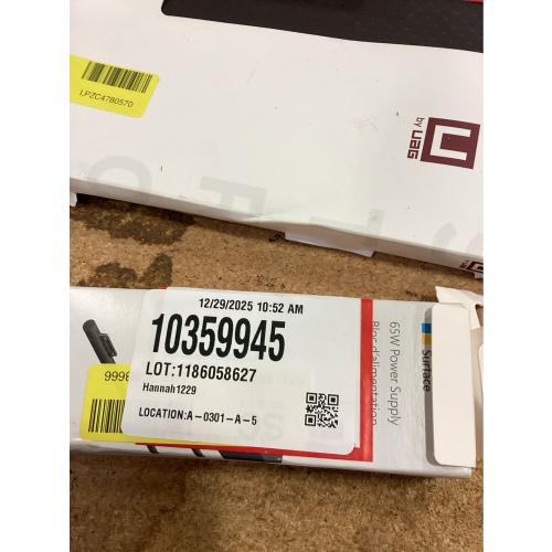 Microsoft Surface 65W Power Supply - Wired Charging Method - 65W Power Supply - Magnetic Connector - Designed for Surface Devices