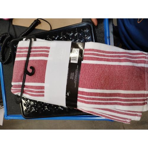 All-Clad Dual-Purpose Kitchen Towels: Highly Absorbent - 100% Cotton, 17x30 Dish Towels for Cleaning & Drying Dishes & Glassware, 6-Pack, Chili