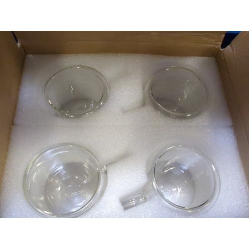 Espresso Cups Set of 4 with Handle, 2.5oz Expresso Coffee Cup, Small Expresso Shot Glasses, Clear Double Wall Insulated Espresso Mugs,Tazas de Cafe Expreso, Suit for Espresso Machine Accessories