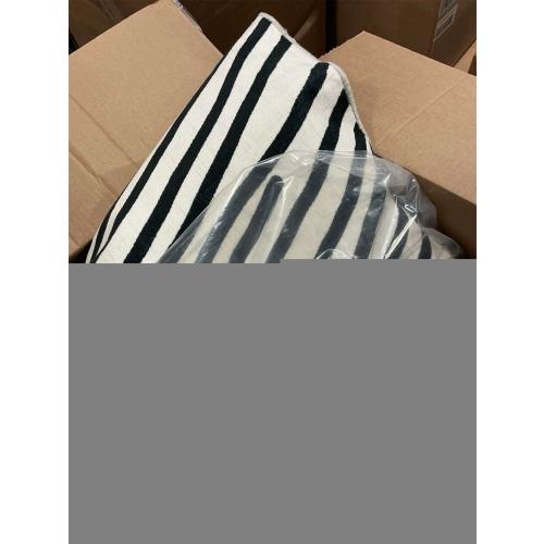 YIHOUSE 8x10Ft Area Rugs for Living Room: Modern Washable Rug - Abstract Black and Cream White Rug for Bedroom Dining Room Office Playroom Nursery Home Decor - Nonslip Non-Shedding Striped Rugs