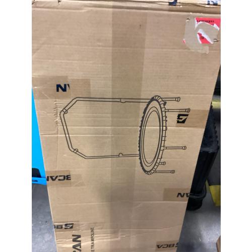 BCAN 450/550 LBS Foldable Mini Trampoline, 40/48 Fitness Trampoline with Bungees, U Shape Adjustable Foam Handle, Stable & Quiet Exercise Rebounder for Adults Indoor/Outdoor Workout