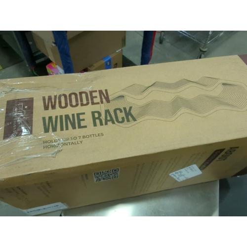 Gusto Nostro Wood Wine Rack, 7 Bottle, 2 Tier Wooden Countertop Free Standing Shelf - Bottle Holder Stand for Home Bar Tabletop, Cabinet Inserts, Kitchen, Wine Cellar Storage (Acacia)