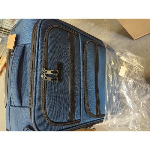 KROSER Softside Expandable Carry On Luggage with Spinner Wheels & Built-in TSA Lock, Durable Suitcase Rolling Luggage with USB Port, Carry-On 20-Inch, Haze Blue
