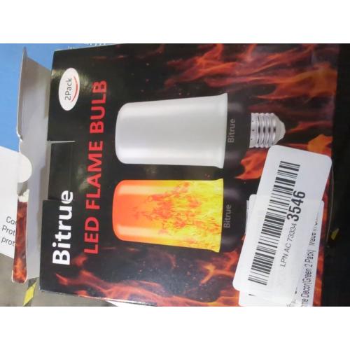 Bitrue LED Flame Effect Light Bulb, 4 Modes Flame Light Bulbs, E26 Base Fire Light Bulb with Gravity Sensor,Flickering Light Bulbs Hallowee Home Party(2 Pack)