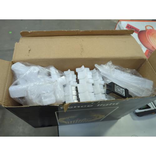 White Garden Picket Fence Lights 8 Pack, 11 Modes Fence Lights with Remote,13.8 x 11 inch Christmas Tree Fence Lights Plug in,Plastic White Edgings Garden Picket Fence Lights for Landscape Patio Yard Xmas