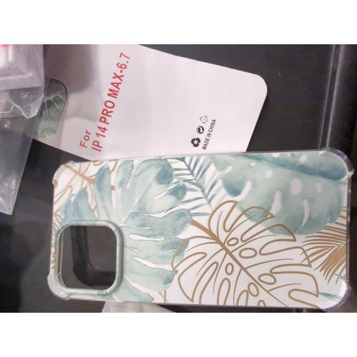 Case for iPhone 14 Pro Max with Green Leaves Design,Tropical Monstera Leaves Plants Pattern for Men Women,Clear Slim Soft TPU Bumper Case,6.7”(Leaf,14pm)