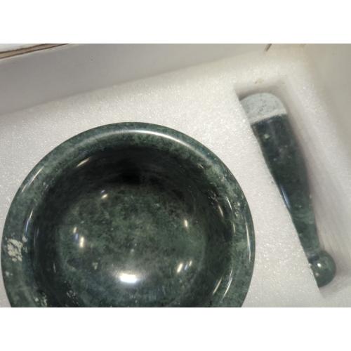 5 Diameter Natural Stone Mortar and Pestle Set as Spice Grinder, Medicine Masher - Okhli & Musal (Green)