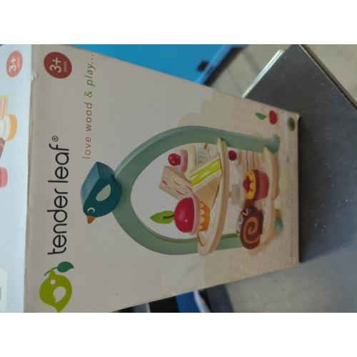 Tender Leaf Toys - Mini Chef Birdie Afternoon Tea Stand – Realistic English Sandwich, Cake and Pastry Tower for Pretend Play High-Tea Party - Social, Creative, and Imaginative Role Play - Age 3