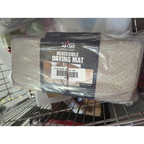 All-Clad Premium Reversible Dish Drying Mat for Kitchen: 16 x 28 Ultra-Absorbent, Long-Lasting, No Condensation, and Oversized for Large Pots and Pans - 3 Pack, Titanium