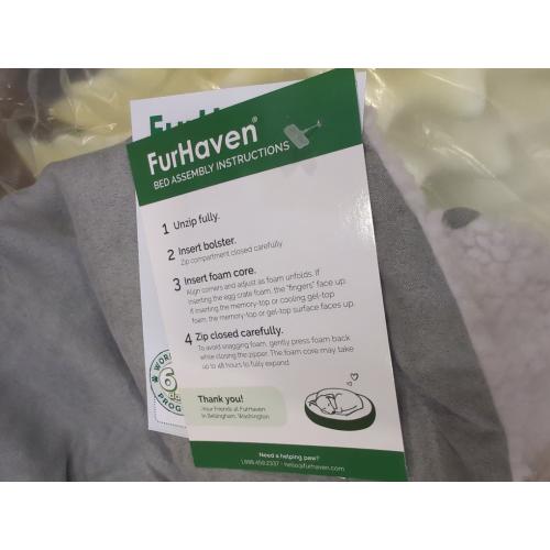 Furhaven 26 Round Orthopedic Dog Bed for Medium/Small Dogs w/ Removable Washable Cover, For Dogs Up to 30 lbs - Sherpa & Suede Snuggery - Gray, 26-inch