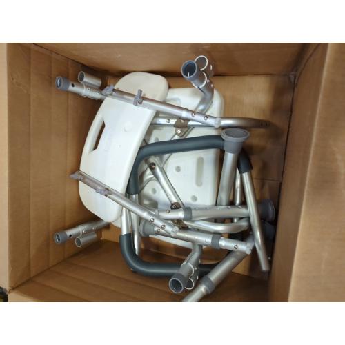 HOMLAND Shower Chair for Inside Shower with Arms and Back, 500 lbs Heavy Duty Shower Seat for Bathtub, Height Adjustable Safety Bath Seat for Elderly, Adults, Handicap and Disabled, White