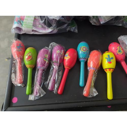 JOYIN 9 Pcs Fiesta Wooden Maracas 9 Designs Noisemaker for Cinco De Mayo Party Favors, Mexican Musical Fun, Carnivals, Taco Tuesday Event, Mexican Decorations, Luau Party