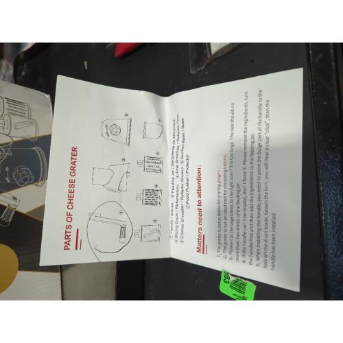 KEOUKE Rotary Cheese Grater Hand Crank Transparent - Shredder Slicer Grinder 3 Stainless Steel Blades, Stable Suction, Labor-Saving Handle, Safe Kitchen Tool for Cheese, Vegetable, Nuts, Chocolate