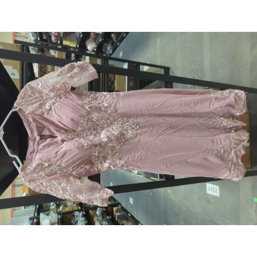 Size M.  Tea Length Mother of The Bride Dresses for Wedding Sequin Lace Formal Evening Dress with Pockets JH016