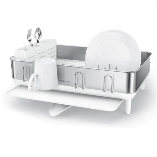 SimpleHuman Steel Frame dishrack, Stainless Stee - White