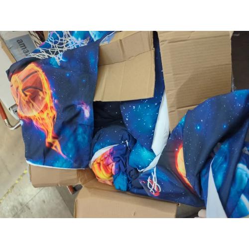 Castle Fairy Basketball Comforter Set Twin Size,Basketball Hoop Duvet Insert for Kid Teen Boys Girls Room Decor,Galaxy Planet Quilted Duvet,Outer Space Quilt Cover with 1 Pillowcase