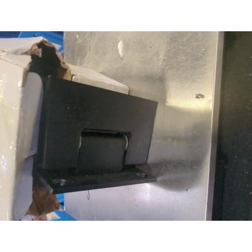 2Pack Glass Shower Door Hinges, 90 Degree Shower Hinges Replacement Parts with Mounting Hardware, Stainless Steel Bathroom Gate Clamp for 3/8” to 1/2”Glass, Black