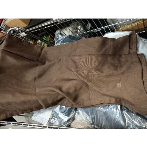 YoungsTex Brown Linen Curtains 84 Inch Length for Living Room - Chocolate Light Filtering Drapes Semi Sheer with Rod Pocket Back Tab for Bedroom, 2 Panels, 52 X 84 Inch