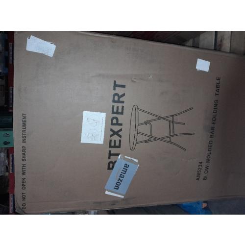 Flash Furniture Elon Round Folding Bar Height Table for Parties and Commercial Events, Indoor/Outdoor Plastic Bar Height Folding Table, 32, Black