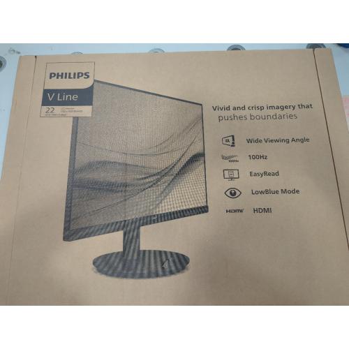 Black PHILIPS 22 (21.5 Viewable) 100 Hz VA FHD Monitor 4 ms (GtG) 1920 x 1080 Flat Panel 221V8LB