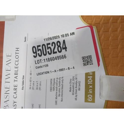 Colordrift Basketweave Orange Easy Care Tablecloth 60 x 104