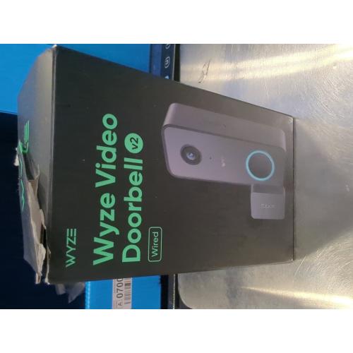 WYZE Wired Doorbell Camera v2(existing doorbell Wiring Required), 2K Security Video Doorbell, Color Night Vision, 2-Way Audio, Package Monitor, Works with Alexa & Google Assistant. Free Expert Setup
