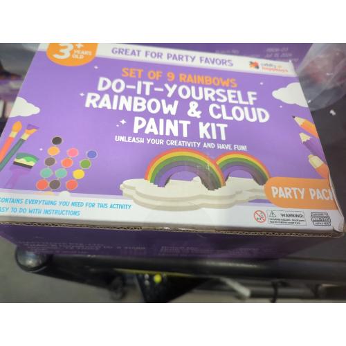 Set of 9 Rainbow Painting Set for Kids 9 Pcs - Bulk Stockings & Birthday Goodie Bag Stuffer - Kids Party Favors Toy Return Gifts - Pinata Stuffers - Classroom Treasure Box Carnival Prizes