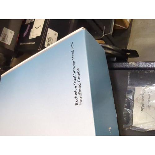 MakeFit Dual Handheld Shower Head Combo, 2-in-1 Rain Shower Heads System 8 Inch Rainfall Shower Head and 10 Modes High Pressure Hand Held Showerhead with Built-in Power Wash