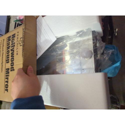 FENCHILIN Hollywood Mirror with Light 12.0W'' * 14.5L'' Lighted Makeup Mirror Vanity Makeup Mirror Smart Touch Control 3 Colors Dimable Light Detachable 10X Magnification 360°Rotation(Black)