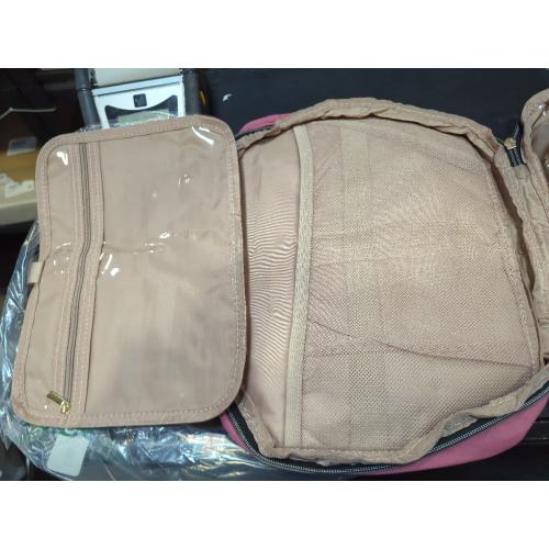 Pink HOTOR Travel Toiletry Bag w/Hanging Hook - Spacious Toiletry Bag Essentials for Women & Men, Makeup Bag/Big Comparment, Waterproof for Travel Accessories, Rosewood-Pink