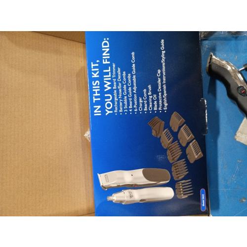 Wahl Groomsman Cord/Cordless Hair Trimmer kit for Men for Mustaches, Hair, Nose Hair, and Light Detailing and Grooming with Bonus Wet/Dry Electric Battery Nose Trimmer – Model 5623V