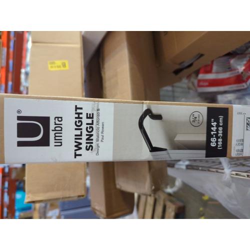 Umbra Twilight Double Curtain Rod Set – Wrap Around Design Ideal for Blackout or Room Darkening Panels, 28 to 48 Inches, Dark Bronze