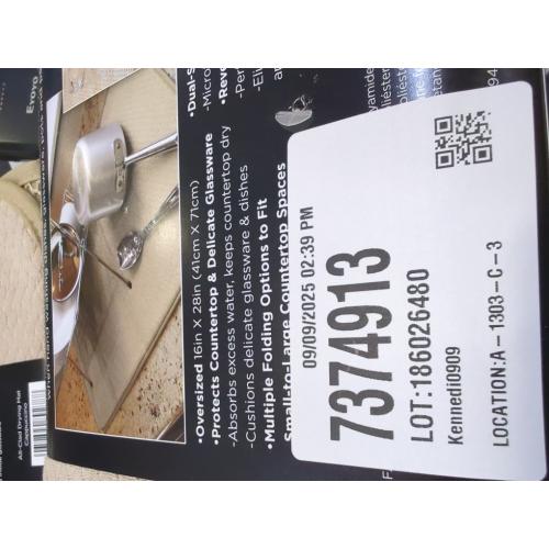 Cappuccino 16x28 All-Clad Premium Reversible Dish Drying Mat for Kitchen: 16 x 28 Ultra-Absorbent, Long-Lasting, No Condensation, and Oversized for Large Pots and Pans - 1 Pack, Cappuccino