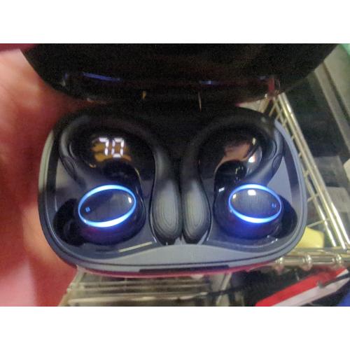 Color Black  Wireless Earbuds Bluetooth Headphones Sport, 2024 Bluetooth Earbuds Stereo Ear Buds, Noise Cancelling Mic, IP7 Waterproof Headset for Workout/Running Black