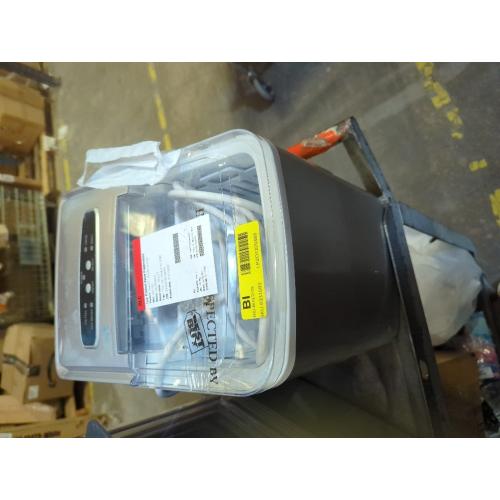 Portable Countertop Ice Maker Machine with Handle, 9 Bullet-Shaped Ice Cubes Ready in 6 Mins, 26Lbs/24H, Self-Cleaning Function with Ice Scoop and Basket for Home/Kitchen/Party (Grey)