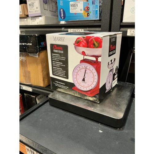 MARLIZ 11 lb/ 5Kg Mechanical Food Scale for Kitchen| Analog Scale with 2 Bowls Grams and Ounces |balanza di cocina Food Weight Scales red| Meat Scale Small Kitchen Scale