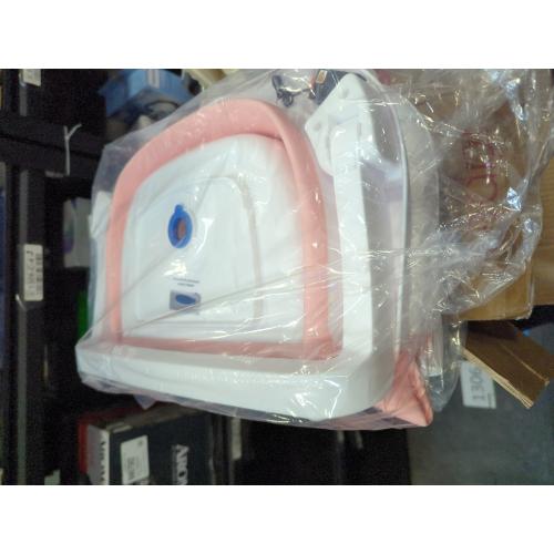 Baby Bathtub, Collapsible Newborn Bathtub for Infant to Toddler 0-24 Months with Soft Cushion and Thermometer,Portable Travel Newborn Tub with No-Slip Feet, Baby Shower Gifts,Pink