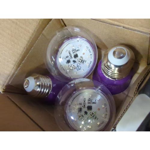 4 Pack A19 LED Black Light Bulbs,9W (100W Equivalent) E26 Base Dimmable Black Lights, UVA Level 385-400NM, Halloween Light Bulbs，Glow in The Dark，Fluorescent Poster, Body Paint,Neon Glow Party