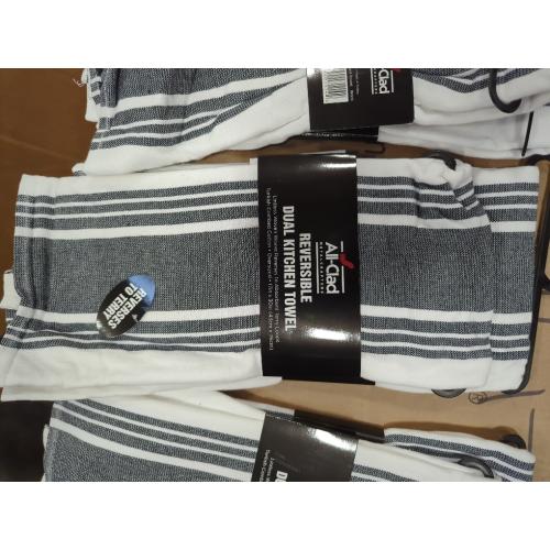 All-Clad Dual-Purpose Kitchen Towels: Highly Absorbent - 100% Cotton, 17x30 Dish Towels for Cleaning & Drying Dishes & Glassware, 2Pack, Black