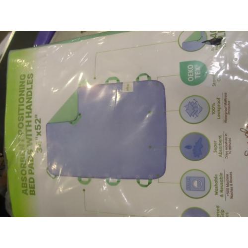 Absorbent Positioning Bed Pads for Elderly with 8 Handles 34x52- Washable Waterproof Incontinence Draw Sheets - Reusable Bed Mobility Under Pads for Seniors Disabled & Bedridden Patients-Fast-Drying