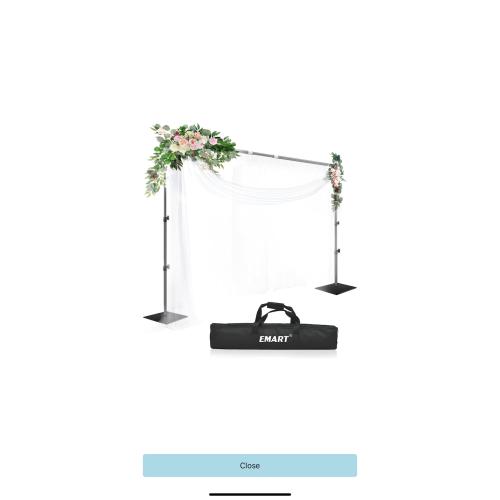 EMART Photo Backdrop Stand kit, 7 x 10 ft Back Drop Adjustable Frame for Photography, Photoshoot Banner Background Support Holder for Parties Dectoration - missing parts