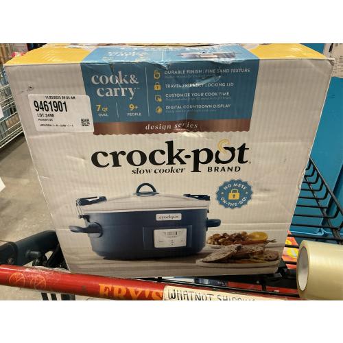 Crock-Pot 7qt One Touch Cook and Carry Slow Cooker - Blue
