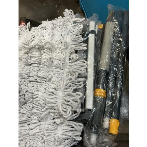 36 Inch Commercial Industrial Floor Mop, Long Handle, Washable Cotton and 2 Microfiber Mop Pads, Heavy Duty Wet and Dry for Hardwood, Tiles, Laminate