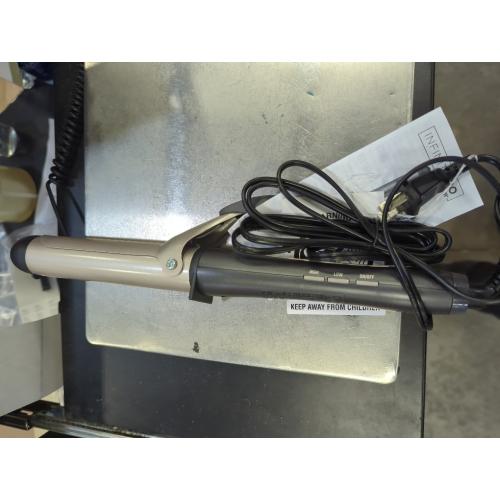 INFINITI PRO CONAIR Tourmaline Ceramic 1¼ Inch Curling Iron, 1¼-Inch Barrel Digital Hair Curler, Produces Loose Curls, 5 Heat Settings, For Use on Medium and Long Hair, Dark Grey