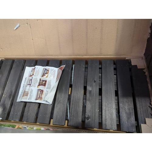 Black Outdoor Garden Bench, Wood Patio Bench Weatherproof Outdoor Backless Bench, Anti-Corrosion and Anti-Rust Garden Benches for Garden Lawn Porch Park Backyard