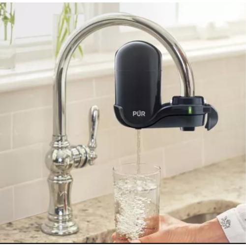 PUR Faucet Mount Water Filtration System Black: Best Faucet Water Purifier, Easy Installation, Filters Mercury & Lead