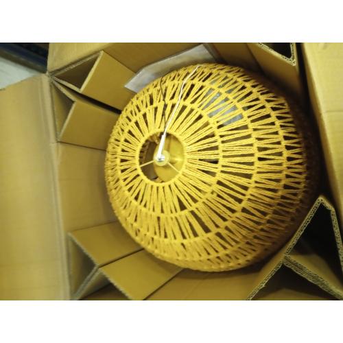 ELYONA Modern Boho Rattan Chandelier, 16” Large Rustic Wicker Pendant Light Fixtures, Basket Hand Woven Hanging Lamp for Coastal Kitchen Island Dining Room Living Room Bedroom Foyer (40cm*40cm)